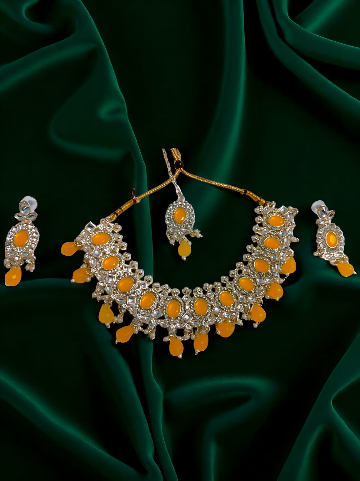 Royal Marigold Kundan Necklace Set