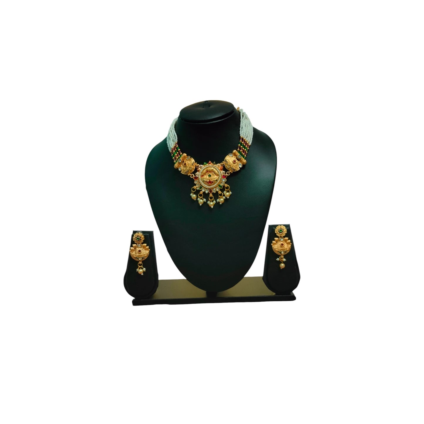 Royal Temple Gold Necklace Sajobhi