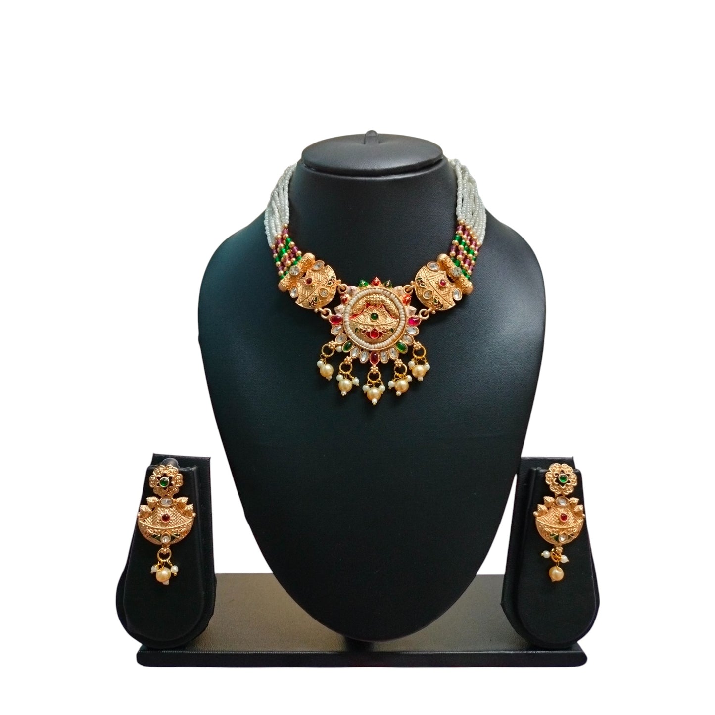 Royal Temple Gold Necklace Sajobhi