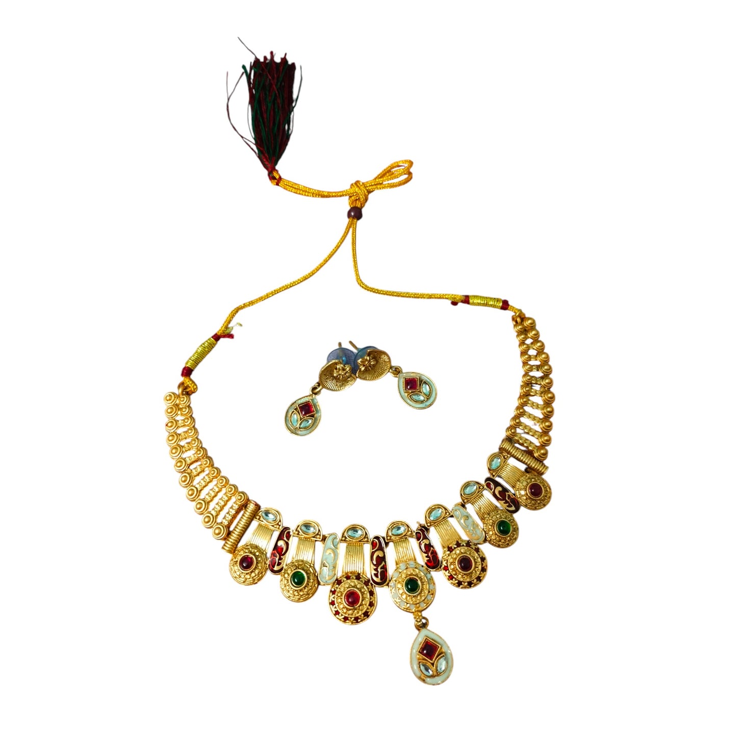 Sajobhi's Royal Multicolor Kundan Polki Necklace Set