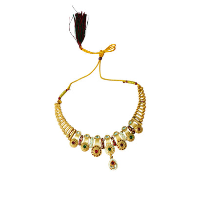 Sajobhi's Royal Multicolor Kundan Polki Necklace Set