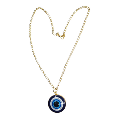 Gold Chain Evil Eye Pendant Necklace – Blue Nazar Protection Amulet Jewelry