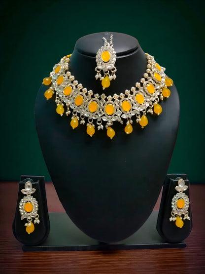 Royal Marigold Kundan Necklace Set