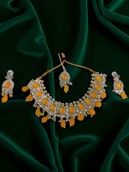 Royal Marigold Kundan Necklace Set