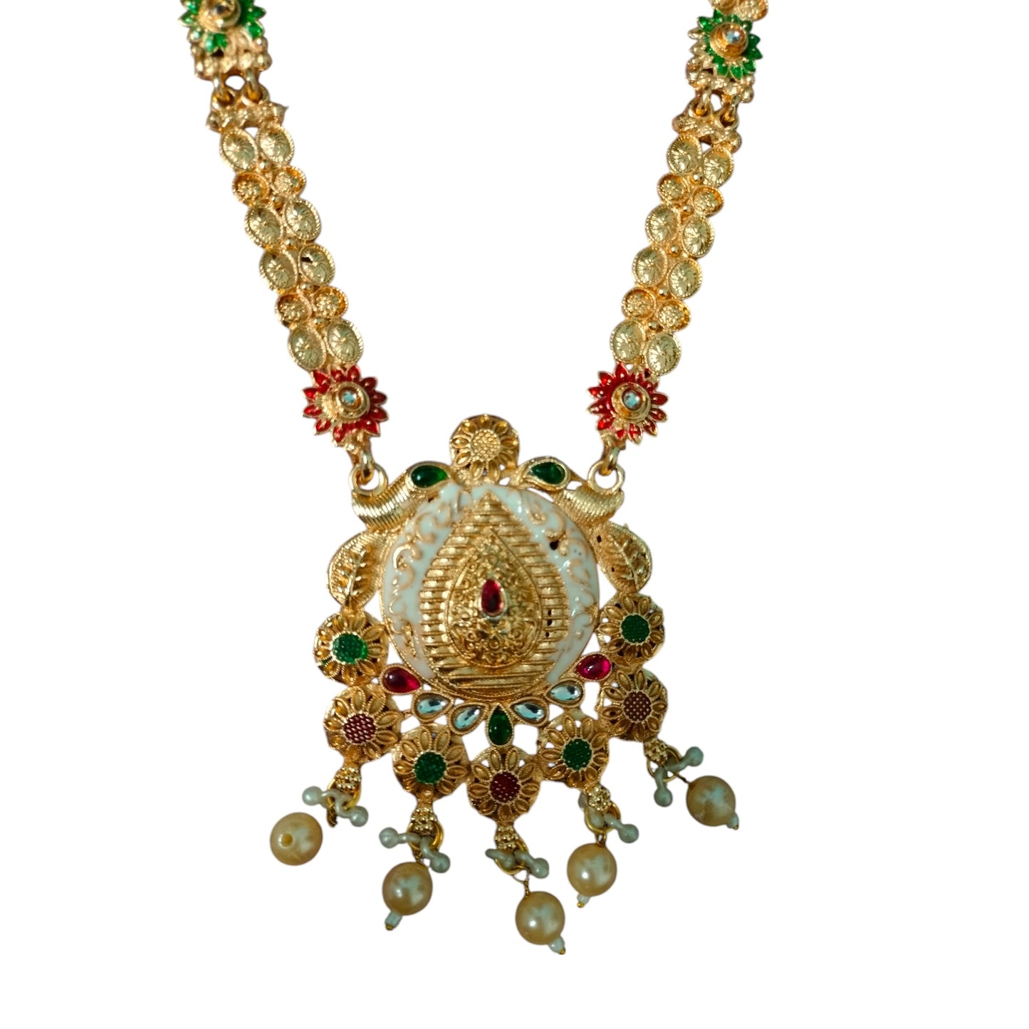 Ssjobhi's Royal Heritage Pearl Drop Necklace Set