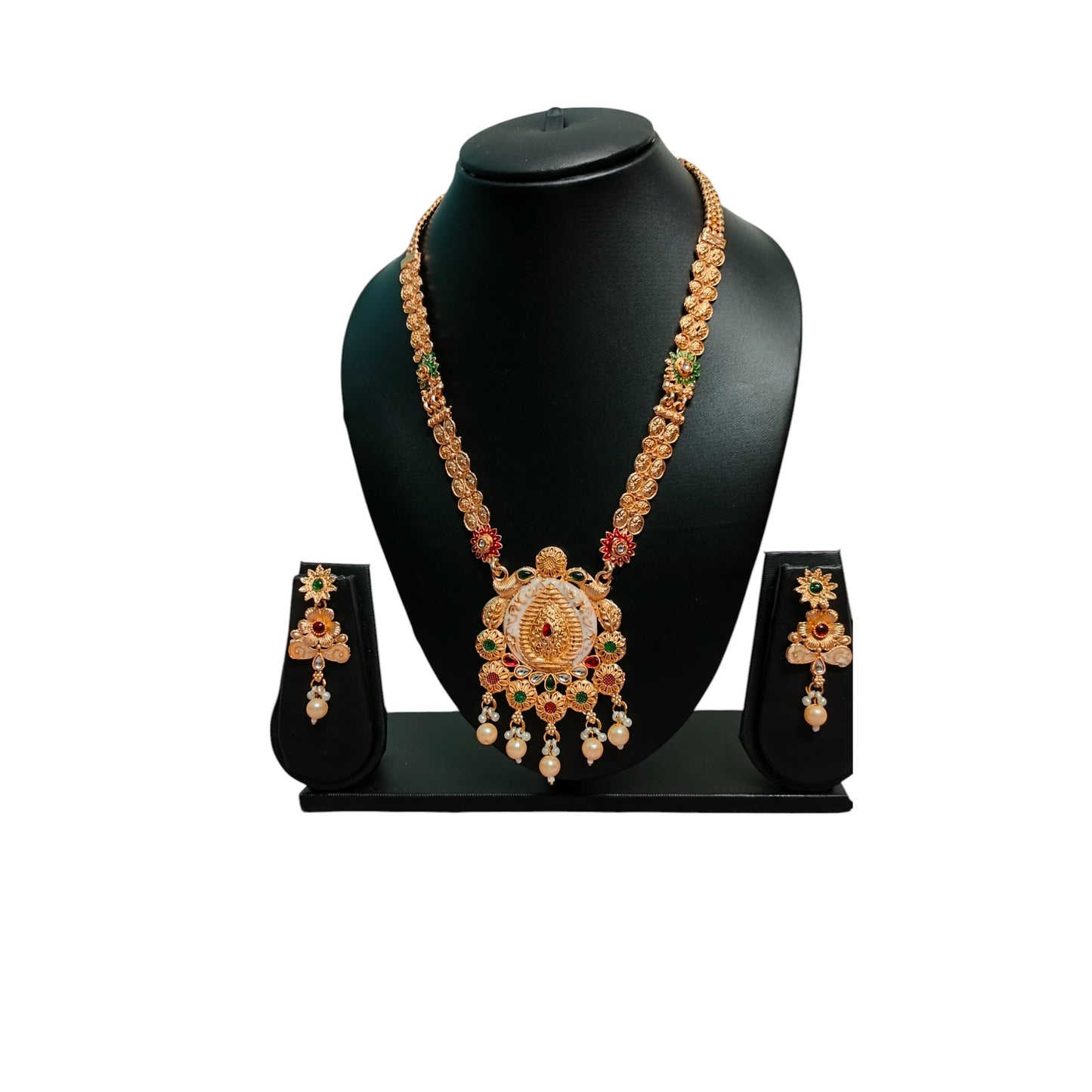 Ssjobhi's Royal Heritage Pearl Drop Necklace Set