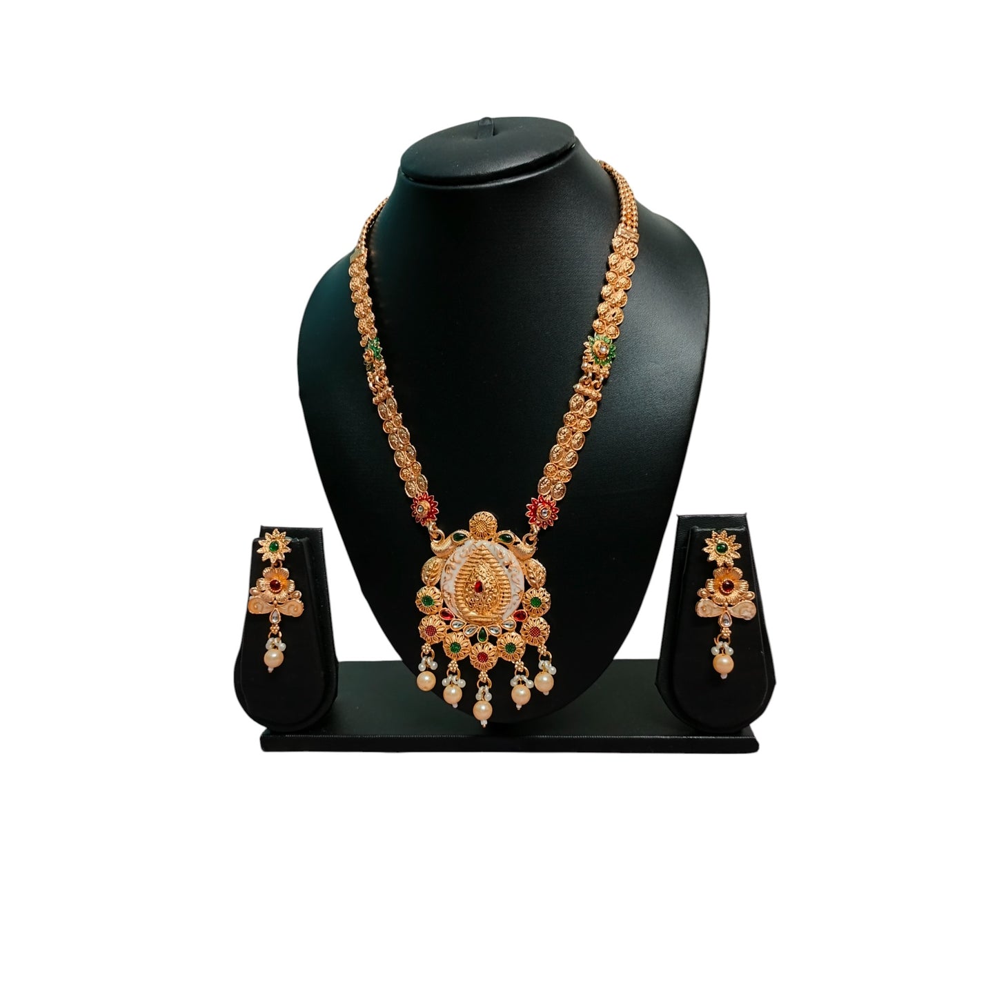 Ssjobhi's Royal Heritage Pearl Drop Necklace Set