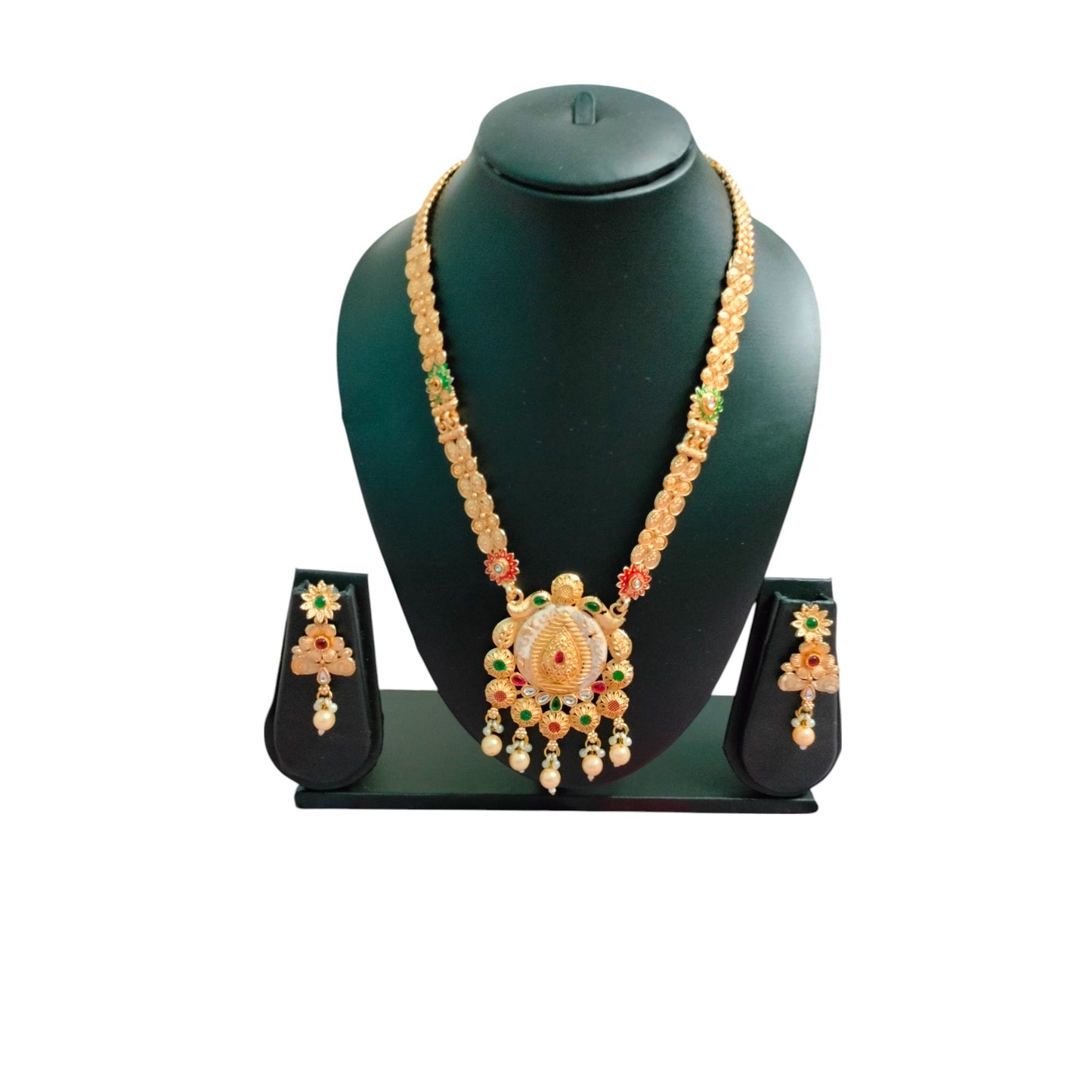 Ssjobhi's Royal Heritage Pearl Drop Necklace Set